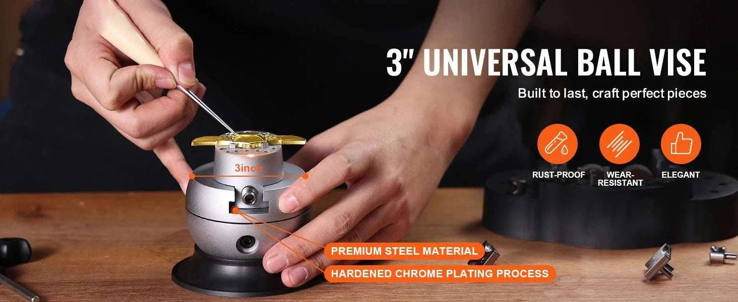 Ball Vise Engraving Block with 360° Rotation for Jewelry Work-3in 70PCs / United States