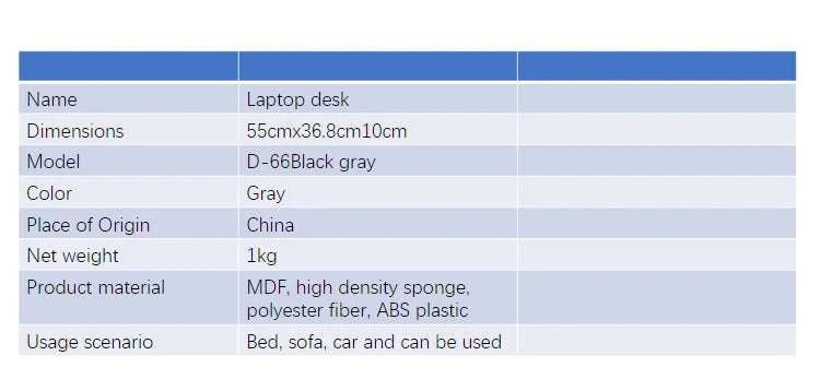 Bamboo Laptop Desk with Mouse Pad & Anti-Slip Grooves-D-66 COFFEE