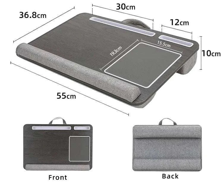 Bamboo Laptop Desk with Mouse Pad & Anti-Slip Grooves-D-66 COFFEE