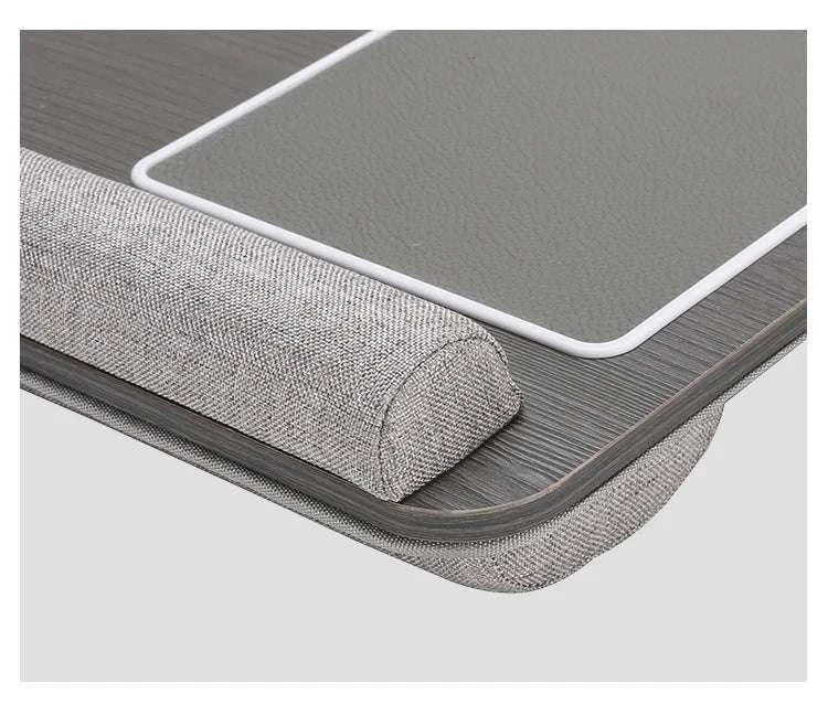 Bamboo Laptop Desk with Mouse Pad & Anti-Slip Grooves-D-66 COFFEE
