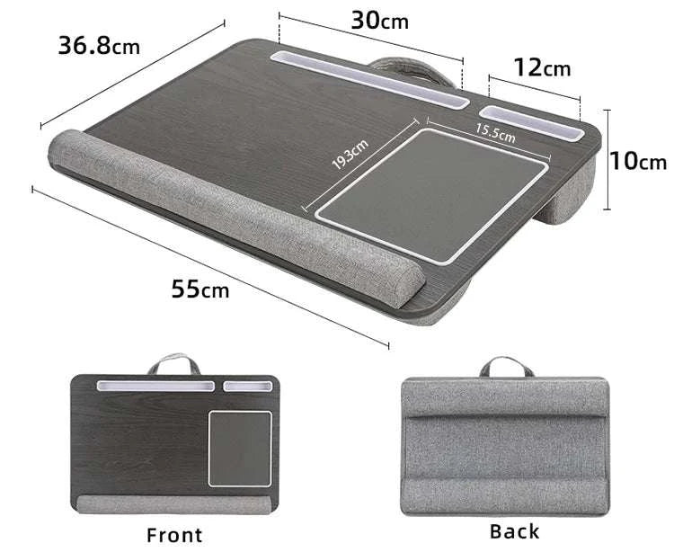 Bamboo Laptop Desk with Mouse Pad & Anti-Slip Grooves-D-66 COFFEE