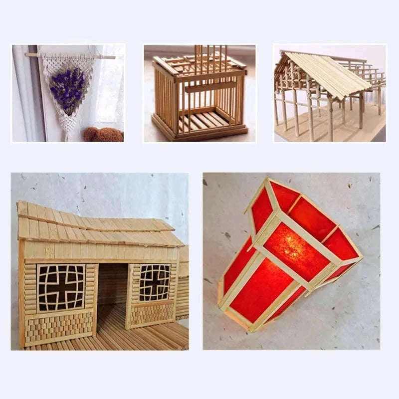 Bamboo Wood Model Material Set for DIY Crafting-5x5x200 SW84585-05