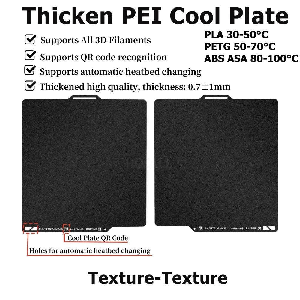 BambuLab 257×257mm Double-Sided PEI Spring Steel Build Plate-PEOPET