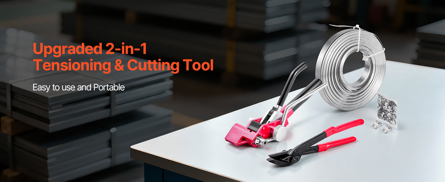 Steel Banding Strapping Kit with Tensioner, Cutter & 200/400ft रोल