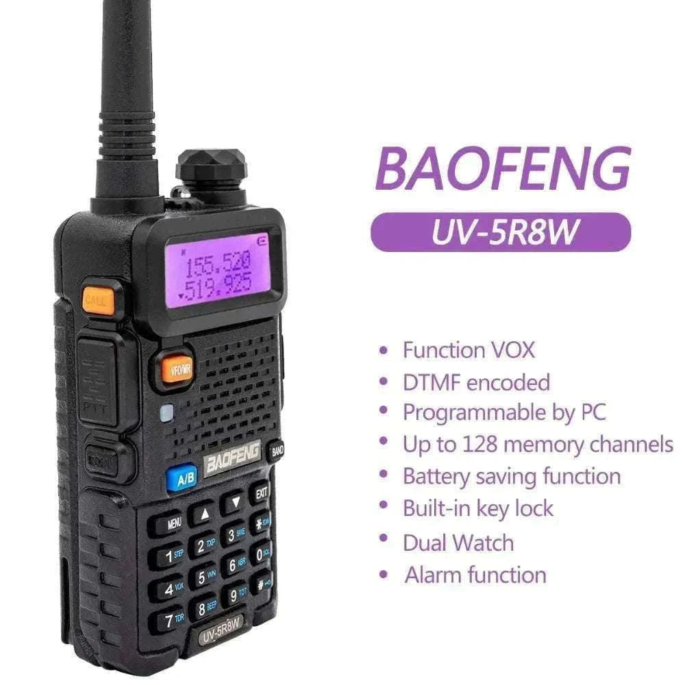 BaoFeng UV-5R 8W Dual-Band Walkie Talkie Radio-2X 8W-H-771-MIC-C / US