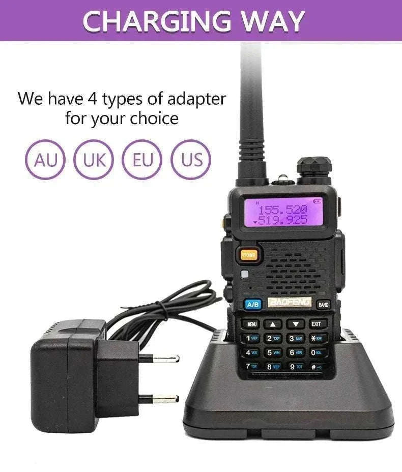 BaoFeng UV-5R 8W Dual-Band Walkie Talkie Radio-2X 8W-H-771-MIC-C / US