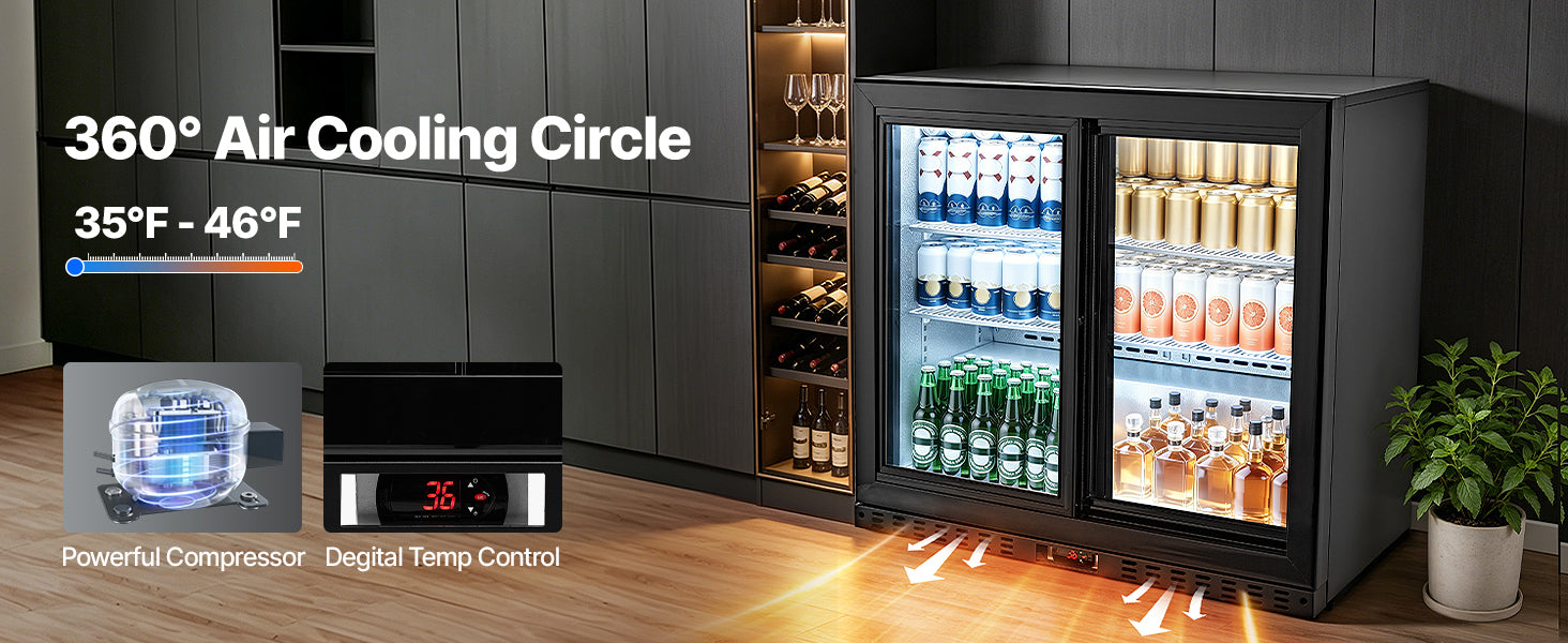 7.4/11.4 Cu. Ft. Back Bar Cooler with LED Lighting