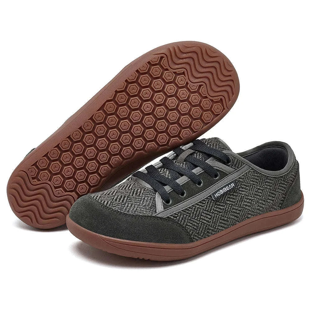 Barefoot Shoes Wide Toe Zero Drop Casual Sneakers-Gray / 41