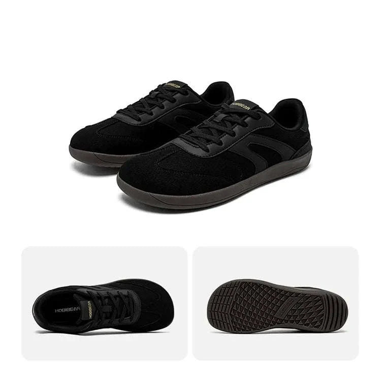 Barefoot Wide Toe Sneakers Unisex Zero Drop Minimalist Canvas Shoes-Black / 38