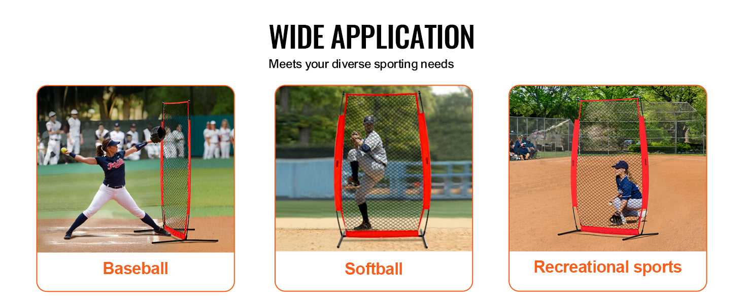 SucceBuy Baseball Screen for Batting CageBaseball & Softball Safety Screen Body Protector Portable Batting Screen Bag Red Black