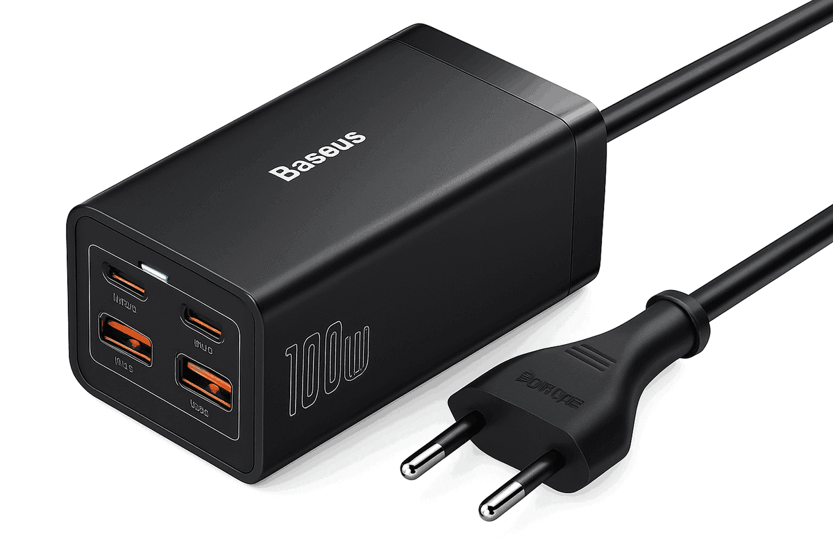 Baseus 100W GaN3 Four-Port Desktop Charger with 1.5m Cable-65W EU Plug