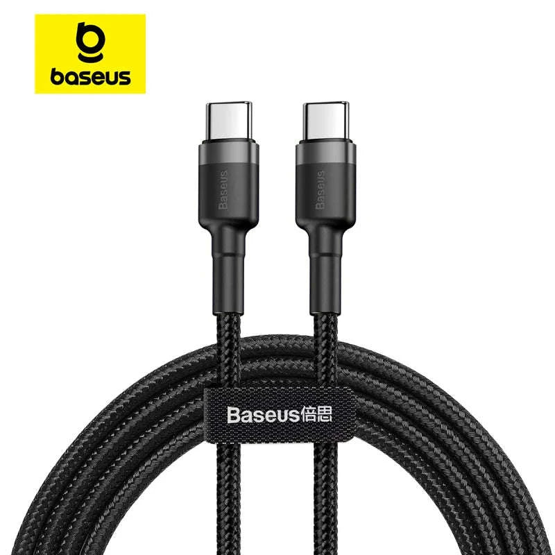 Baseus 100W USB C to USB C Cable for Fast Charging-60W Gray Black / 1m