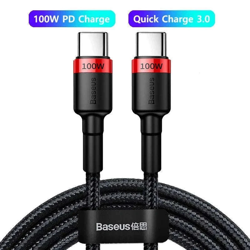 Baseus 100W USB-C to USB-C Fast Charging Cable-100W Red Black / 1m