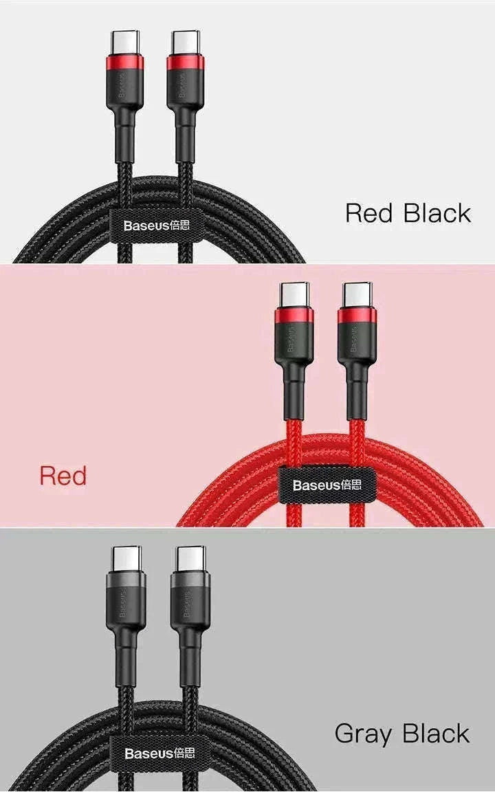 Baseus 100W USB-C to USB-C Fast Charging Cable-100W Red Black / 1m