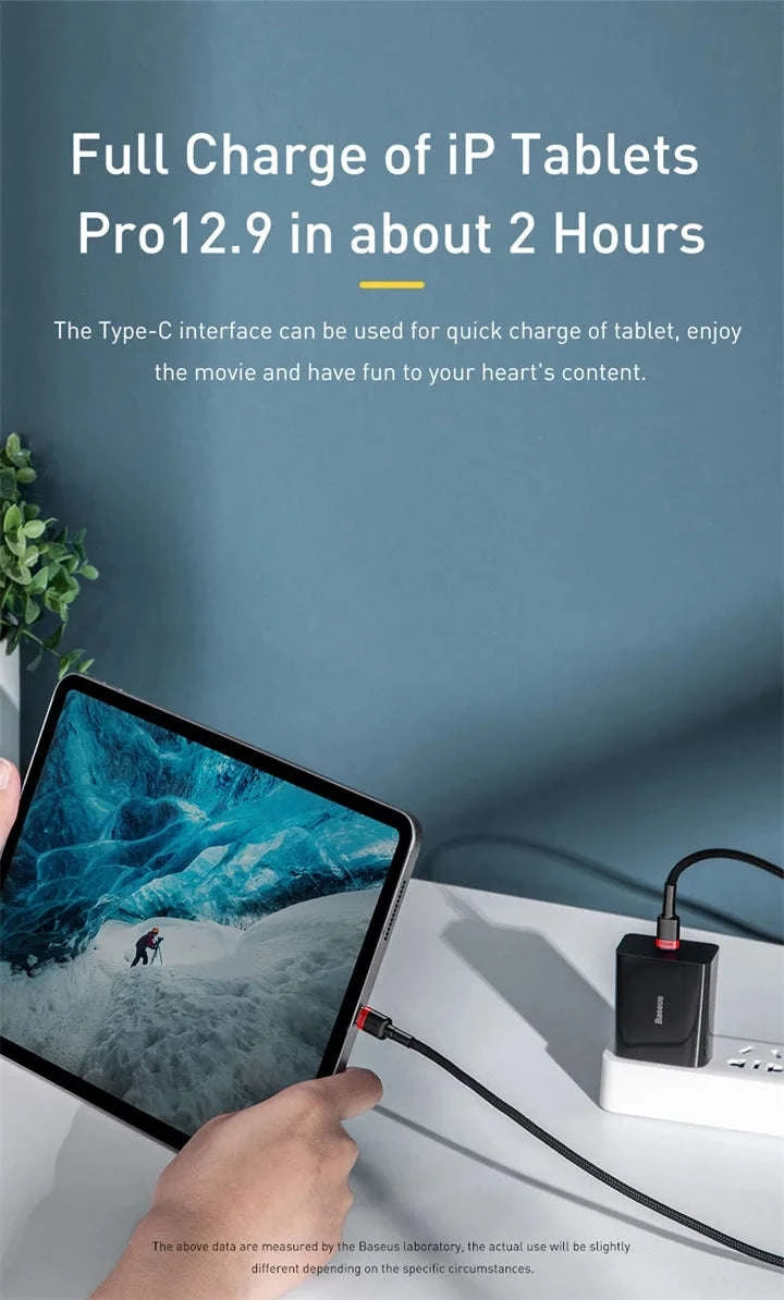 Baseus 100W USB‑C to USB‑C Fast Charging Cable-100W Red Black / 1m