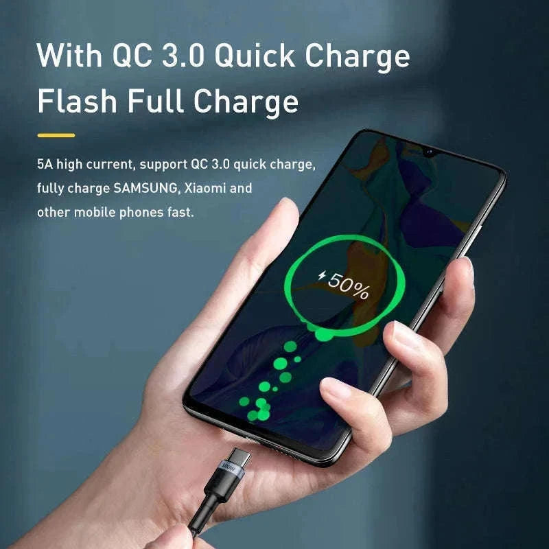 Baseus 100W USB-C to USB-C Fast Charging Cable-100W Red Black / 1m