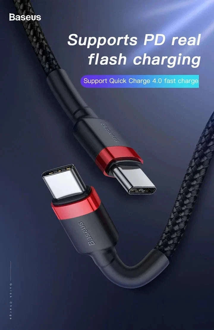 Baseus 100W USB-C to USB-C Fast Charging Cable-100W Red Black / 1m