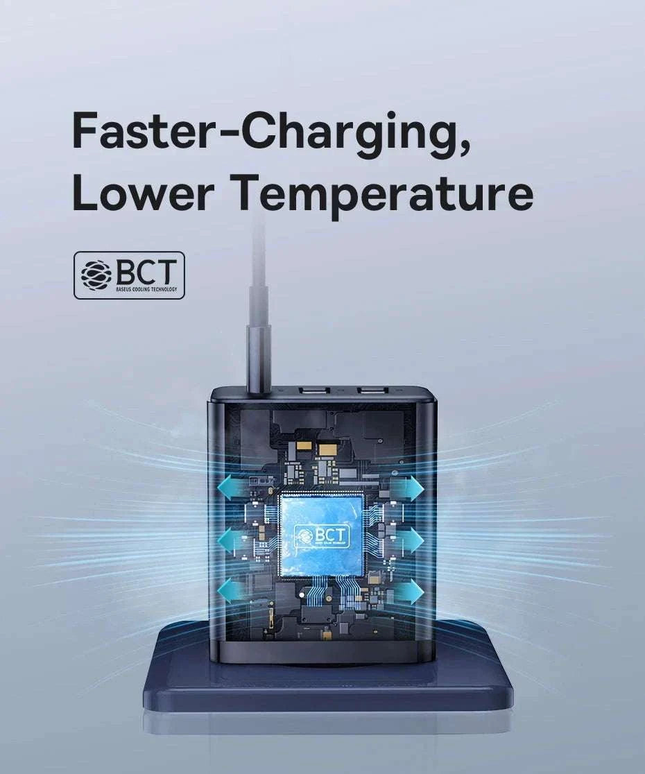 Baseus 30W Fast Charger 3-Port USB-C PD & QC3.0 Wall Adapter-EU Plug Black