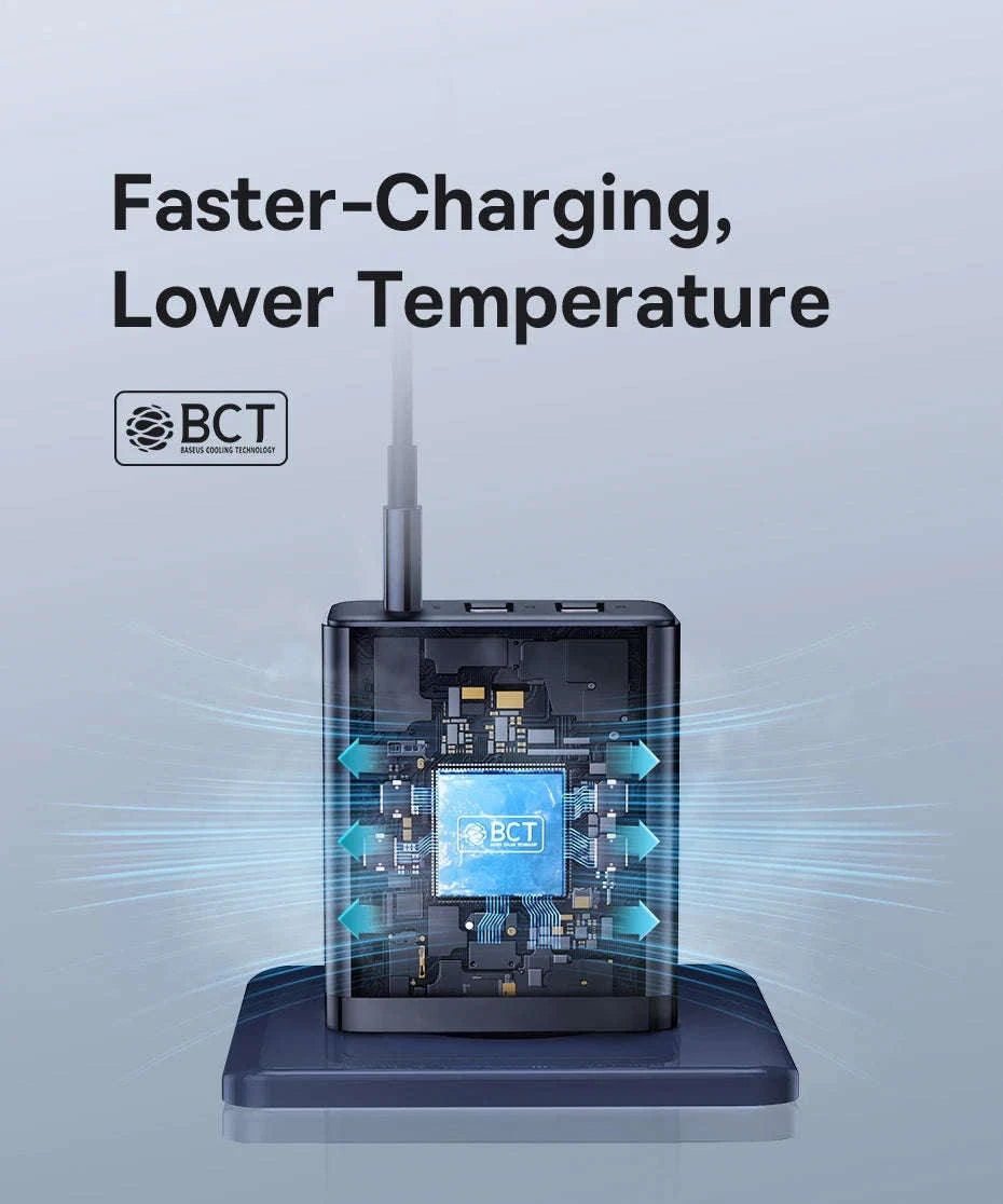 Baseus 30W Fast Charger 3-Port USB-C PD & QC3.0 Wall Adapter-EU Plug Black