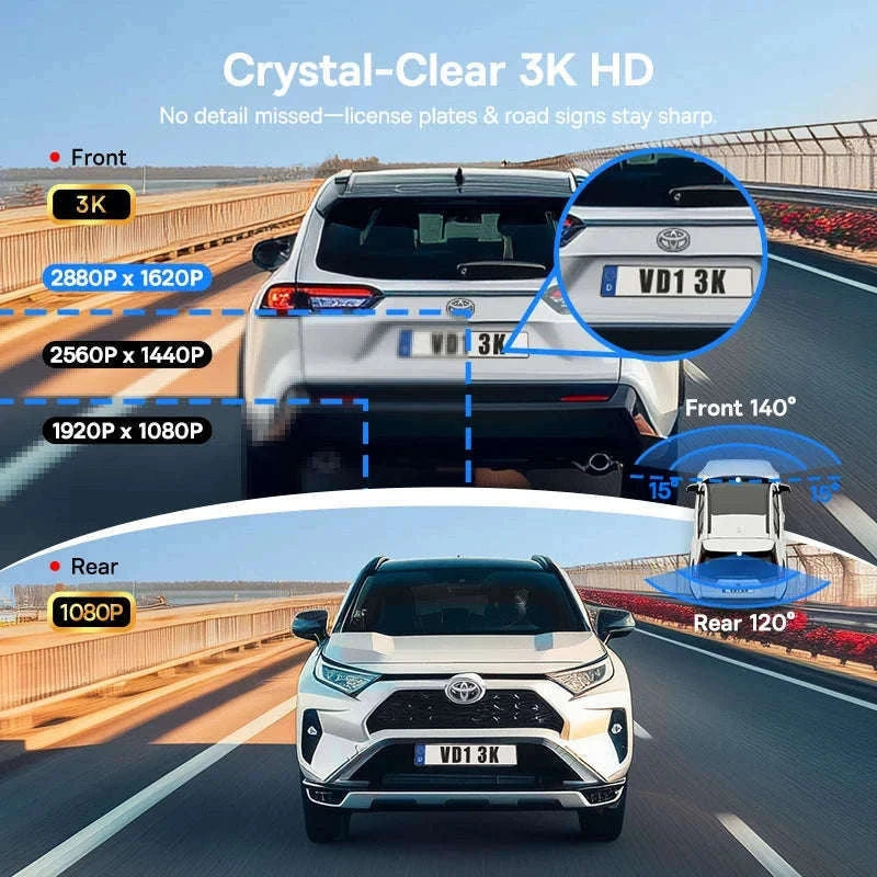 Baseus 3K Front and Rear Dash Cam for Safer Driving-Front n Rear n HW / CHINA / None