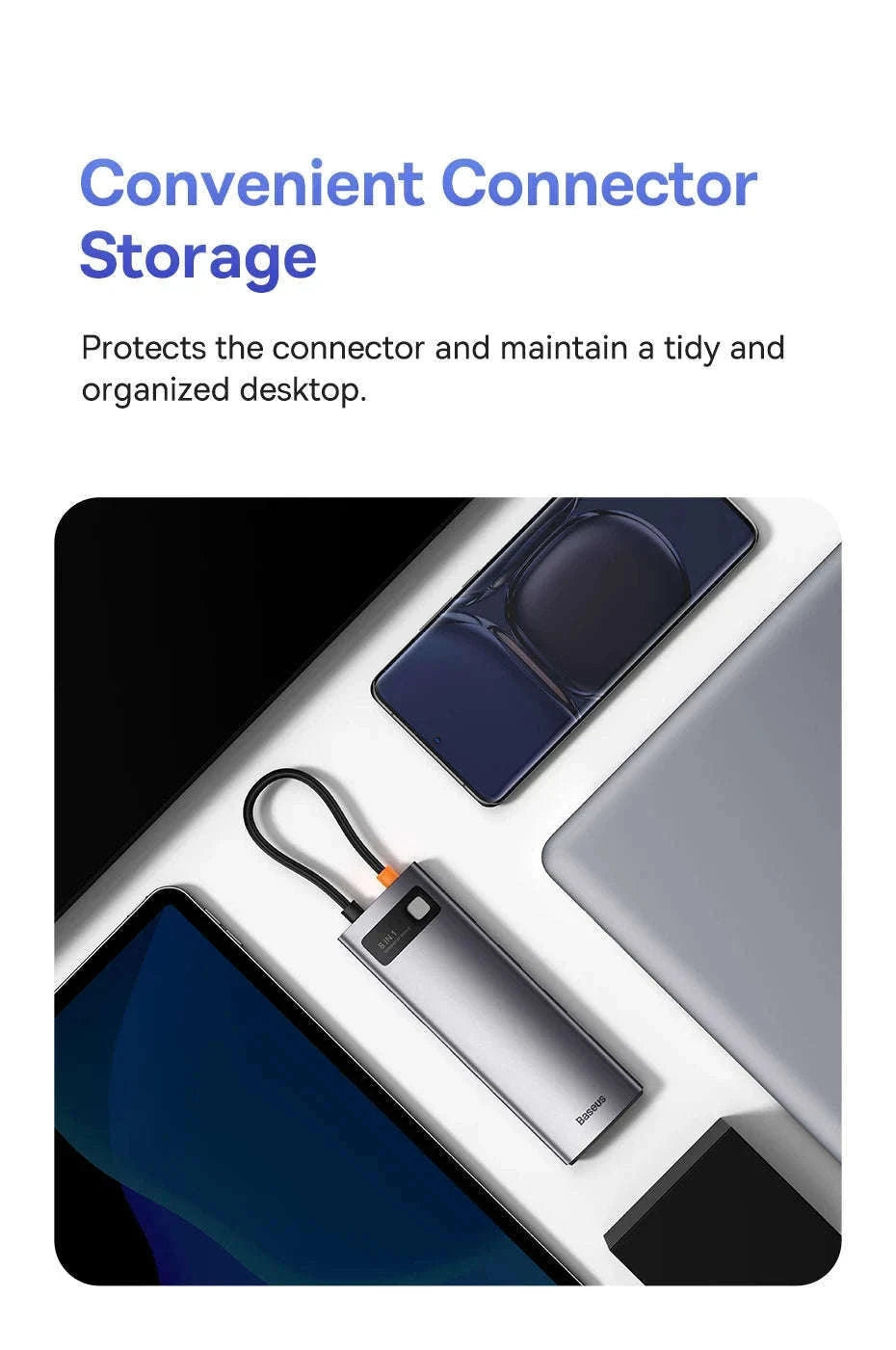 Baseus 4K 60Hz USB-C Hub with Ethernet and 100W PD-8-in-1 Hub