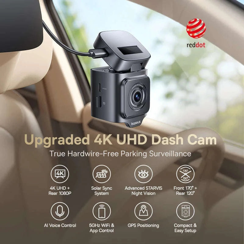 Baseus 4K Front and Rear Dash Cam with STARVIS Night Vision-Front n Rear / 32G / United States