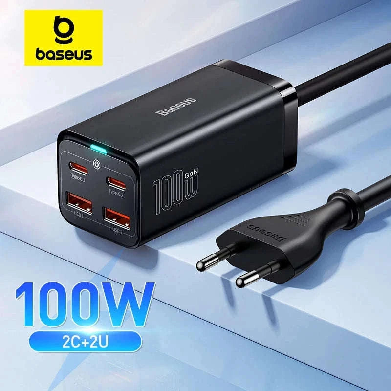Baseus 65W/100W GaN Desktop Charger 4-Port Fast Charging Station-65W  EU  220V