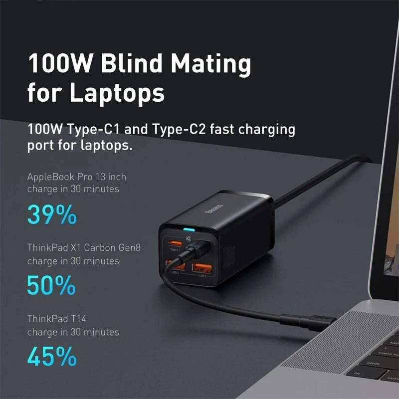 Baseus 65W/100W GaN Desktop Charger 4-Port Fast Charging Station-65W  EU  220V