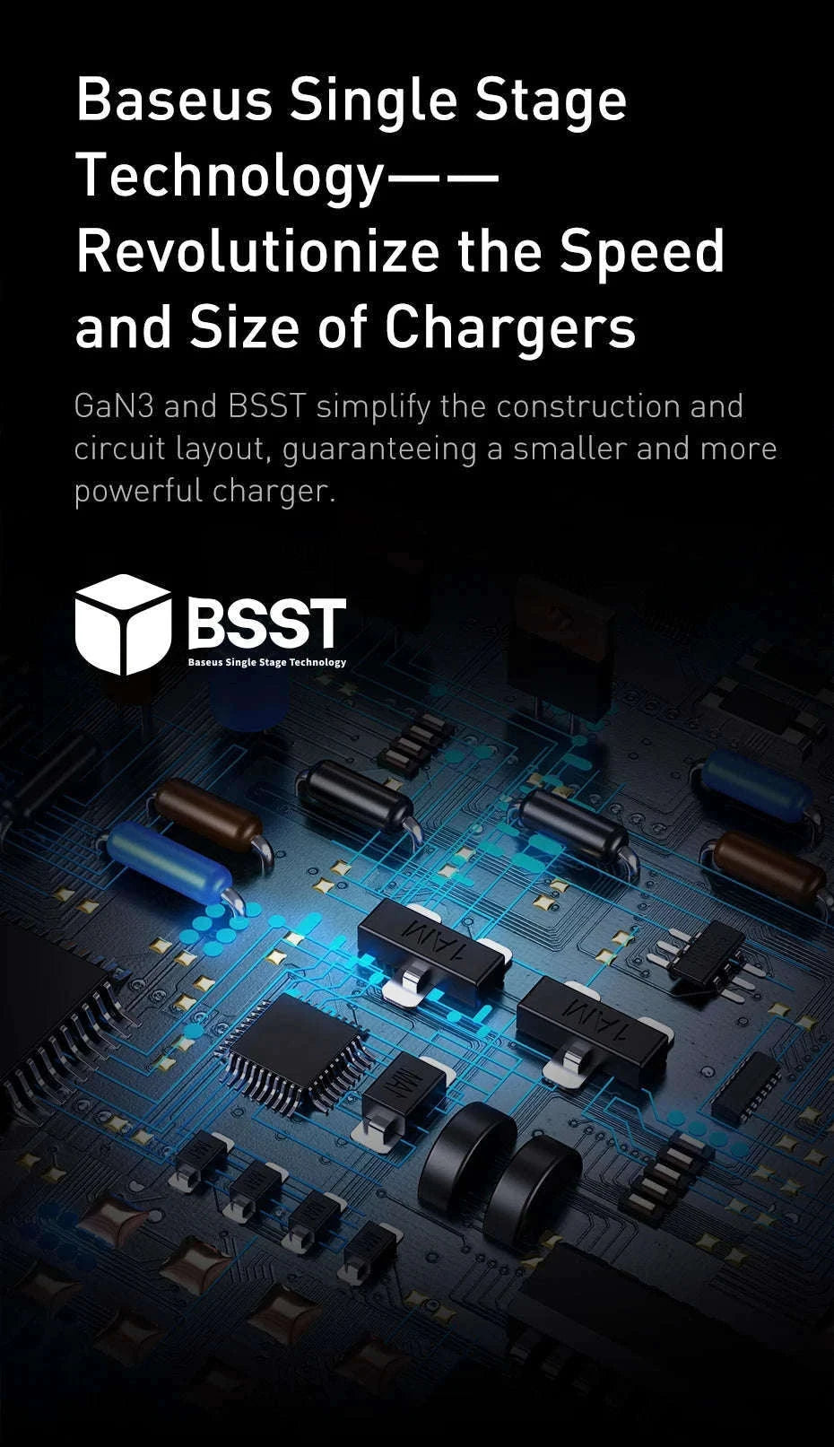 Baseus 65W/100W GaN Desktop Charger 4-Port Fast Charging Station-65W  EU  220V