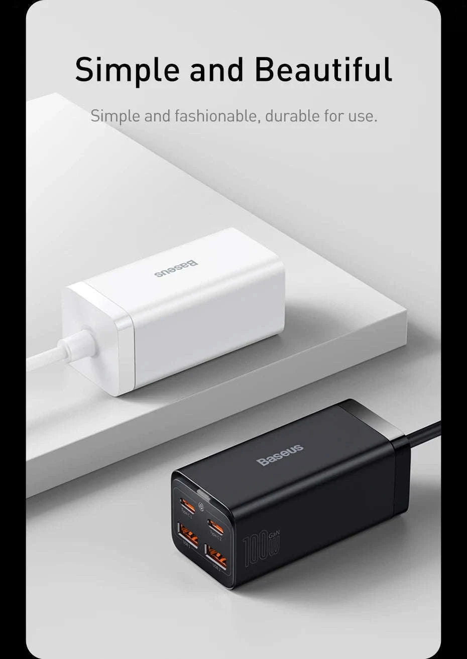 Baseus 65W/100W GaN Desktop Charger 4-Port Fast Charging Station-65W  EU  220V