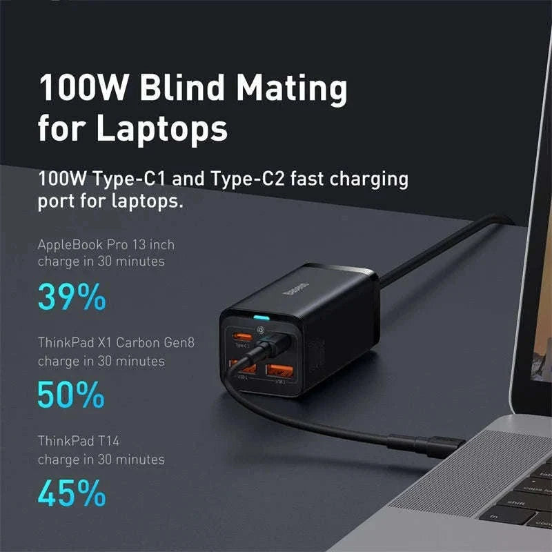 Baseus 65W/100W GaN Desktop Charger 4-Port Fast Charging Station-65W  EU  220V