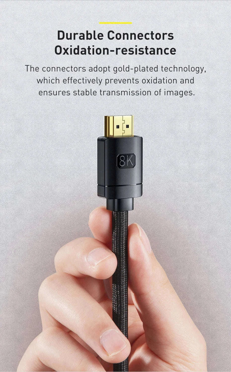 Baseus 8K HDMI Cable for Sharp, Smooth Display Performance-4K HD Cable / 2m