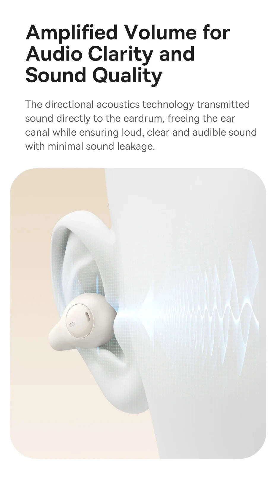 Baseus Bass 15 Clip Open Ear Earphones-White