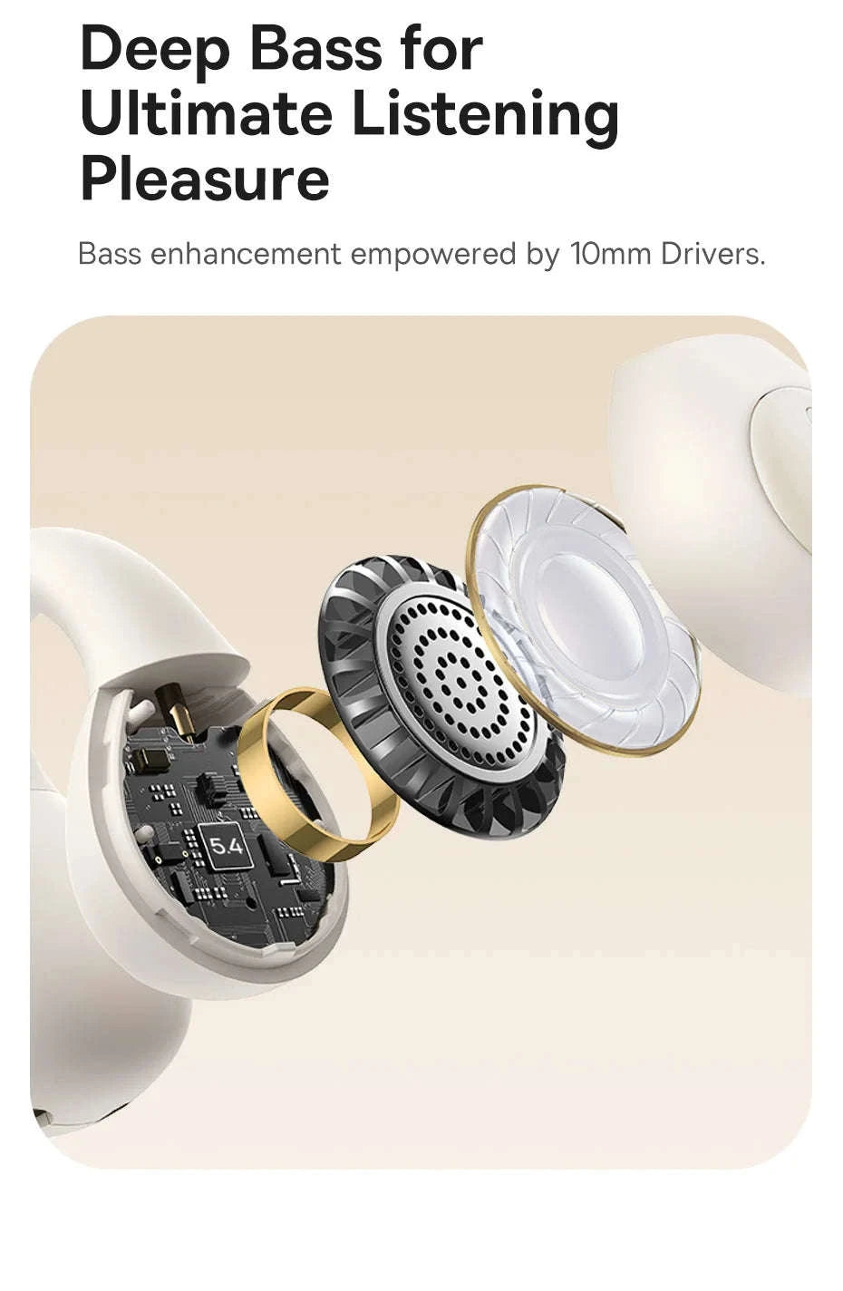 Baseus Bass 15 Clip Open Ear Earphones-White