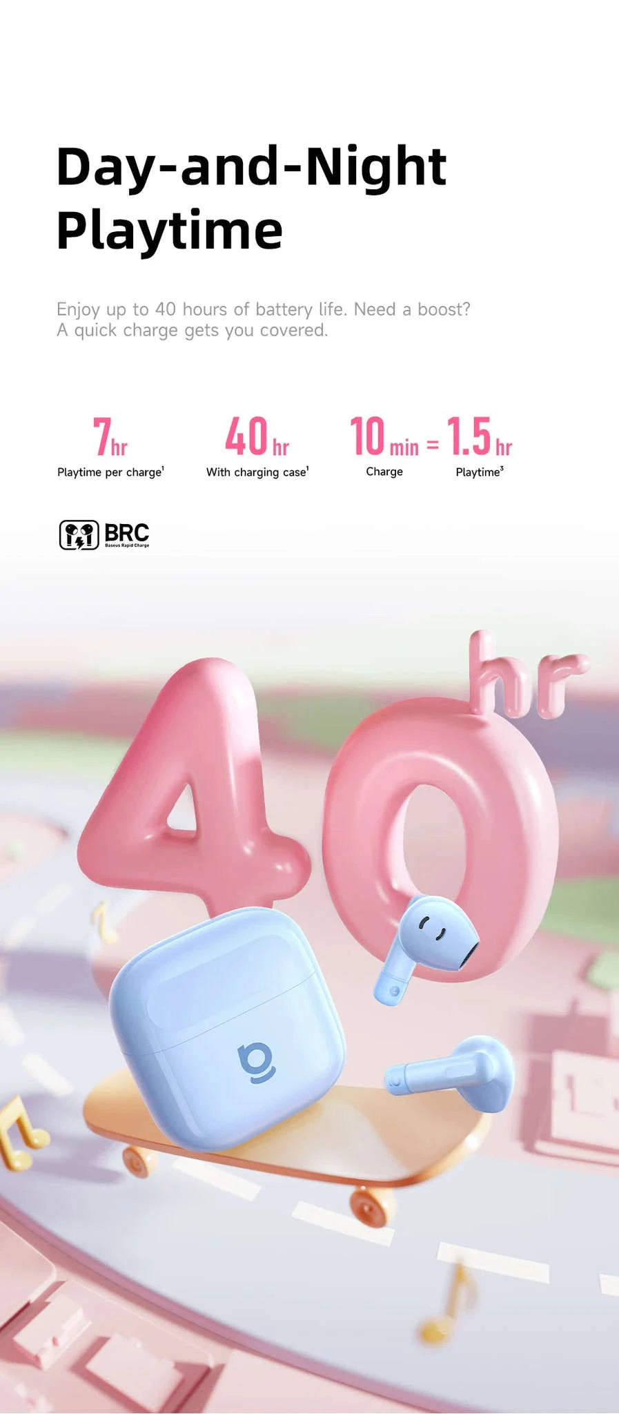 Baseus Bass BS2 Lite True Wireless Earbuds-Moon White