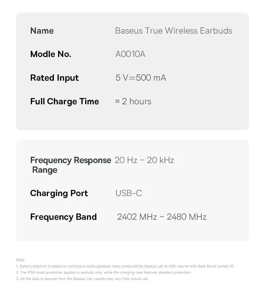 Baseus Bass BS2 Lite True Wireless Earbuds-Moon White