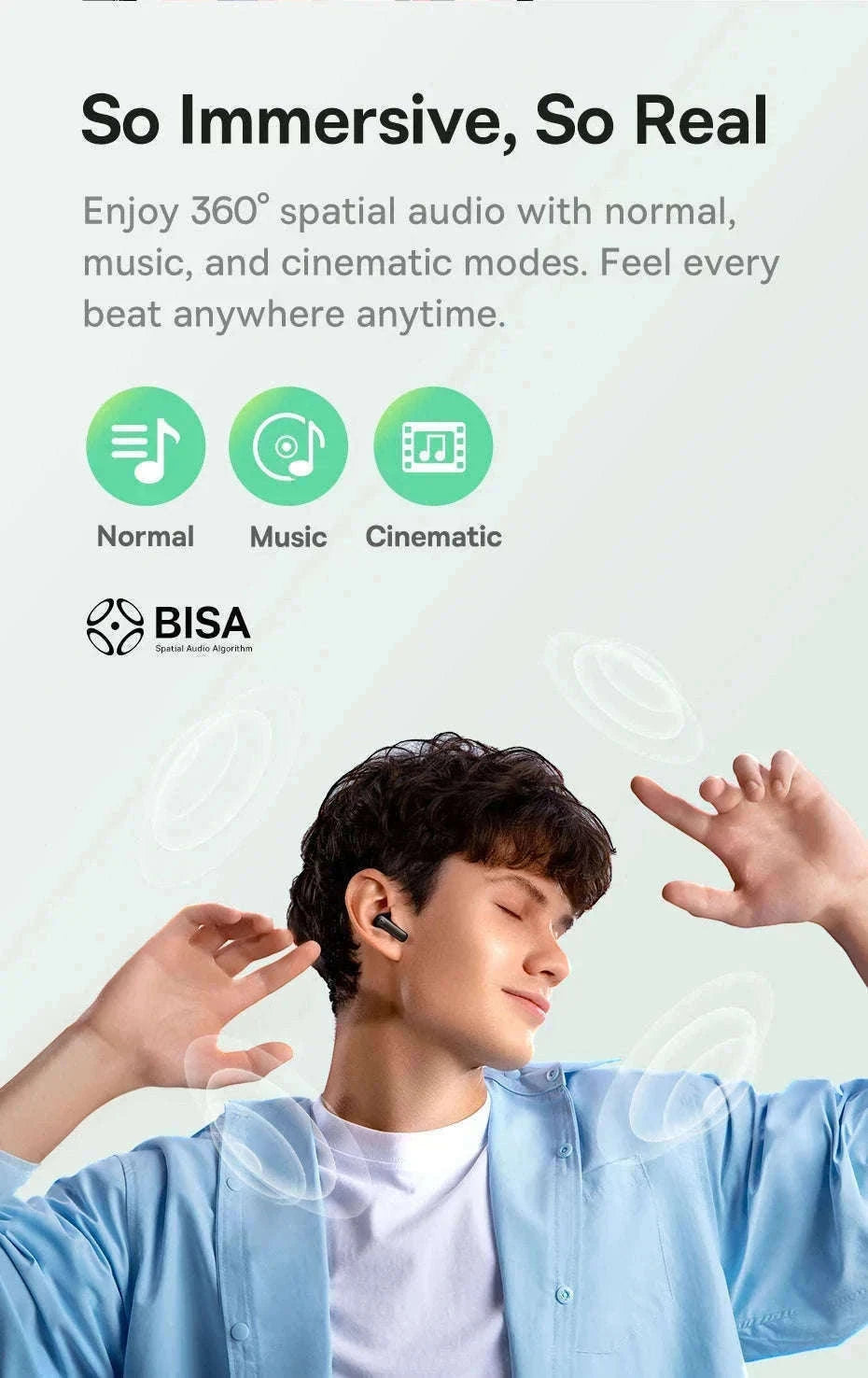 Baseus Bass EP10 NC Noise Cancelling Wireless Earbuds-White