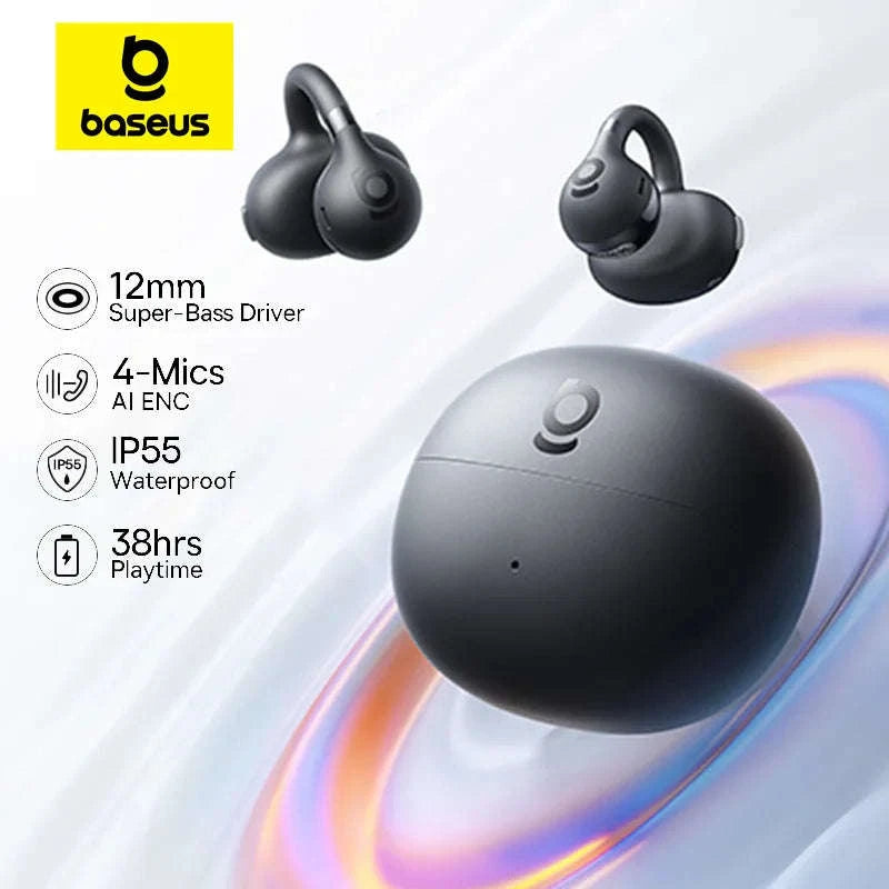 Baseus BC1 Open Ear Wireless Ear Clip Earbuds-Black