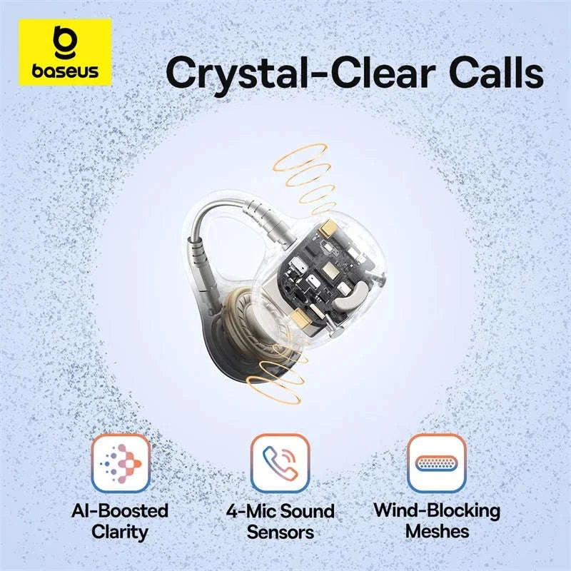 Baseus BC1 Open Ear Wireless Ear Clip Earbuds-Black