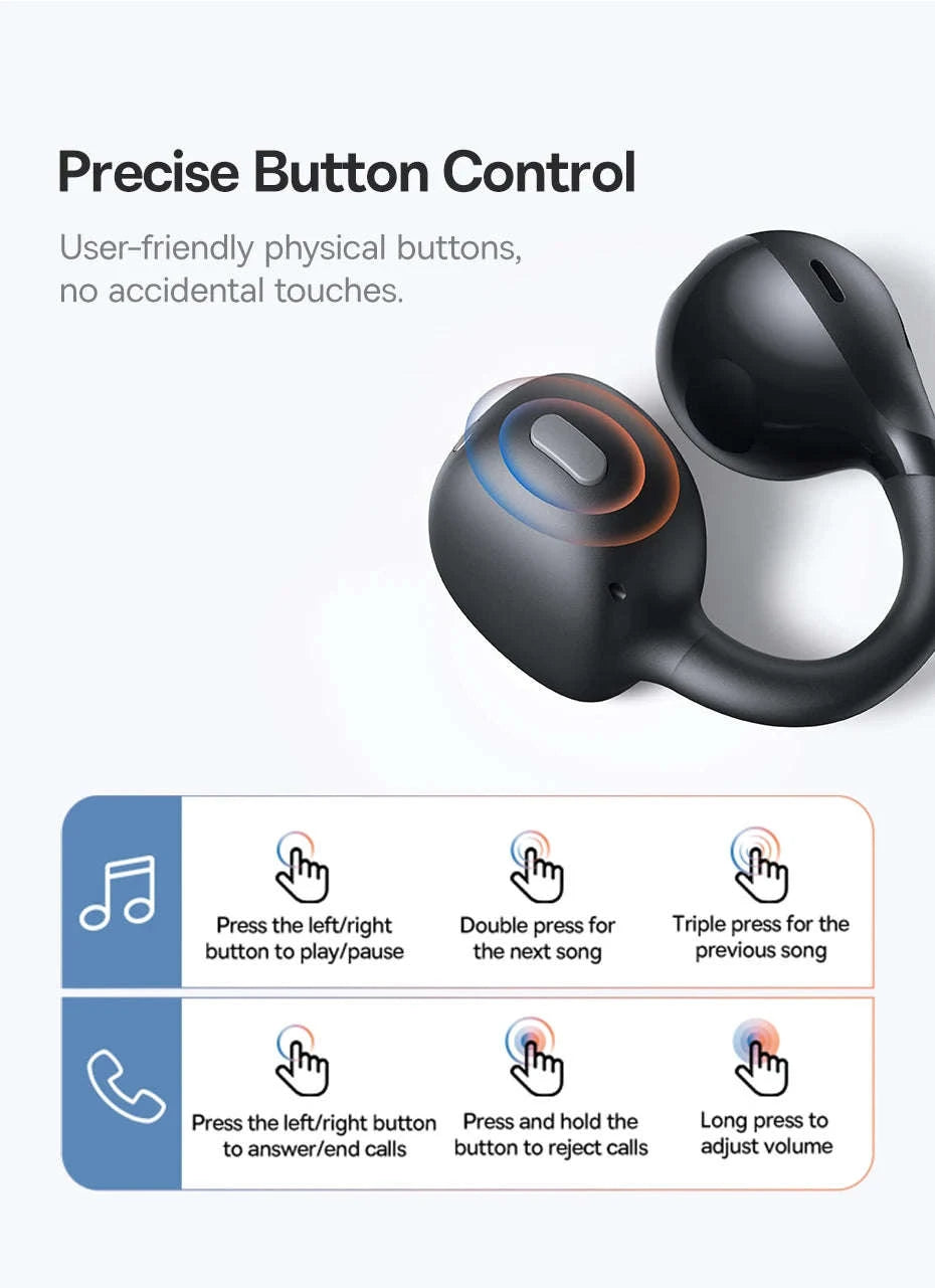 Baseus BC1 Open Ear Wireless Ear Clip Earbuds-Black