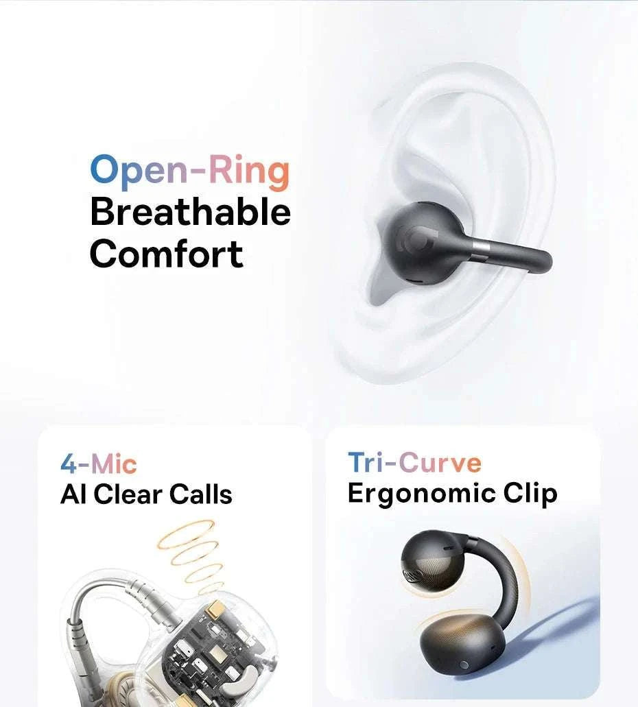Baseus BC1 Open Ear Wireless Ear Clip Earbuds-Black