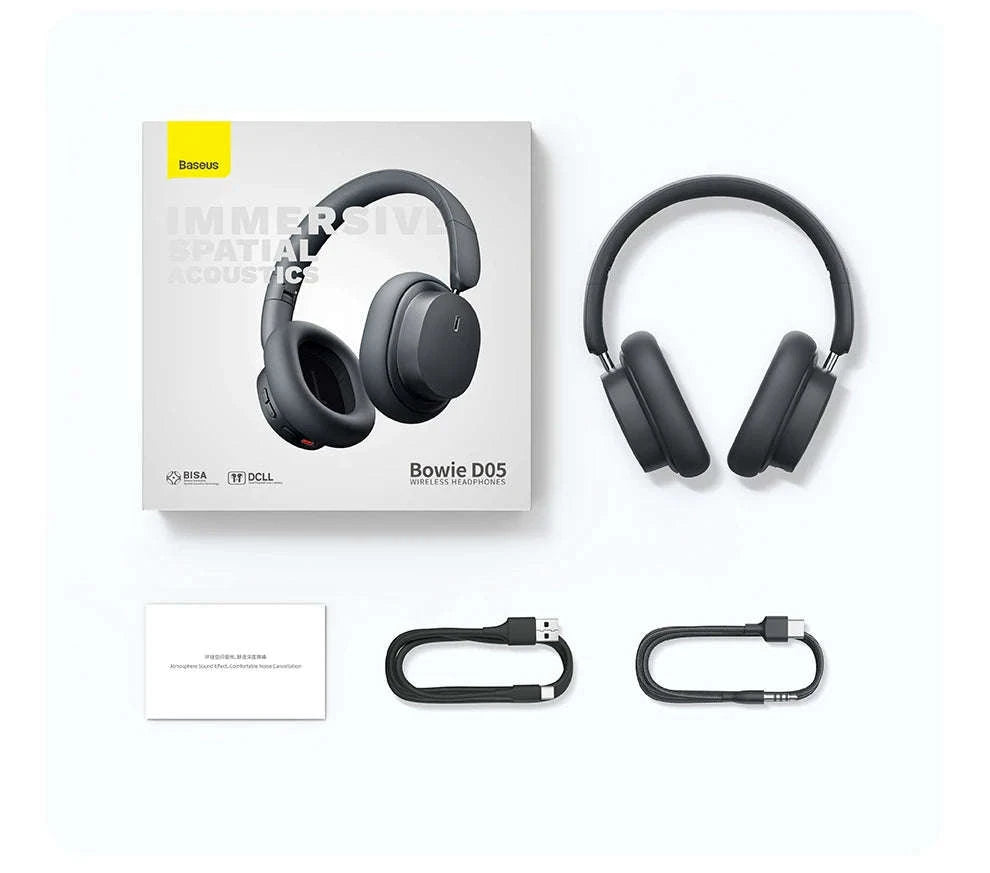 Baseus Bowie D05 Wireless Headphones with 3D Spatial Audio-Gray