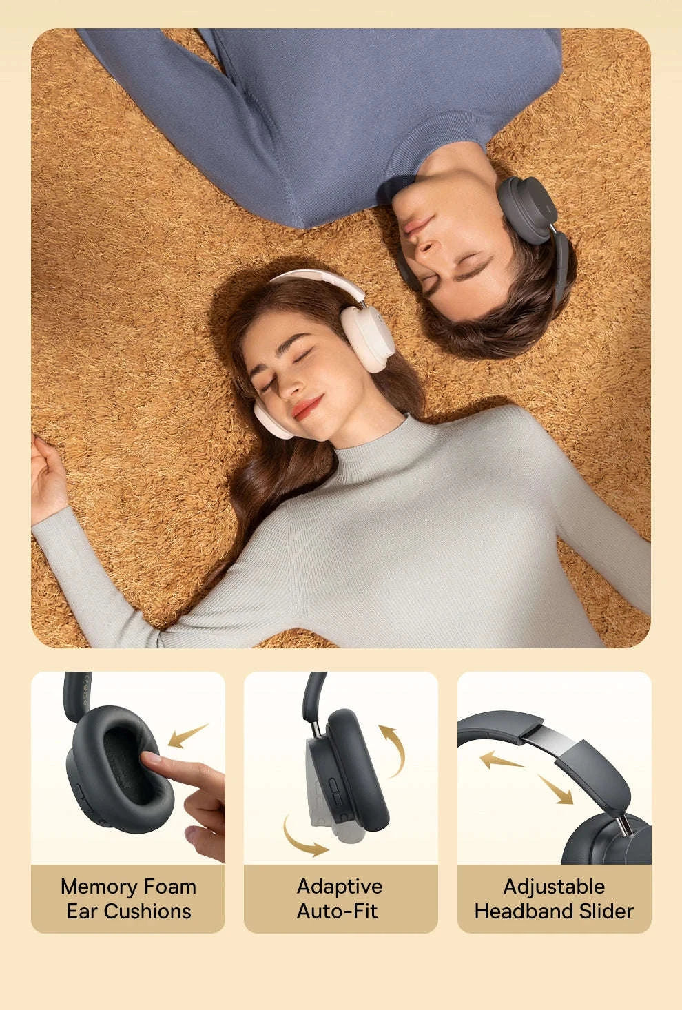 Baseus Bowie D05 Wireless Headphones with 3D Spatial Audio-Gray