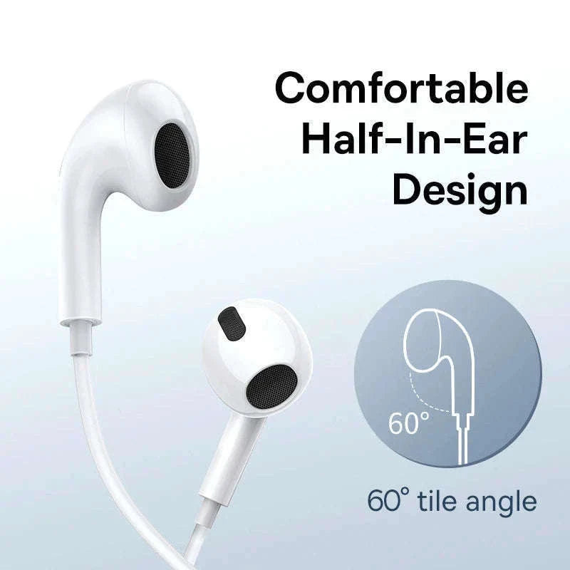 Baseus C17 Type-C Wired Earphones with Mic-White