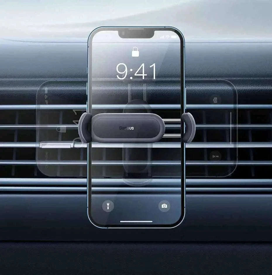 Baseus Car Phone Holder Air Vent Mount with Stable Double Clip-Black