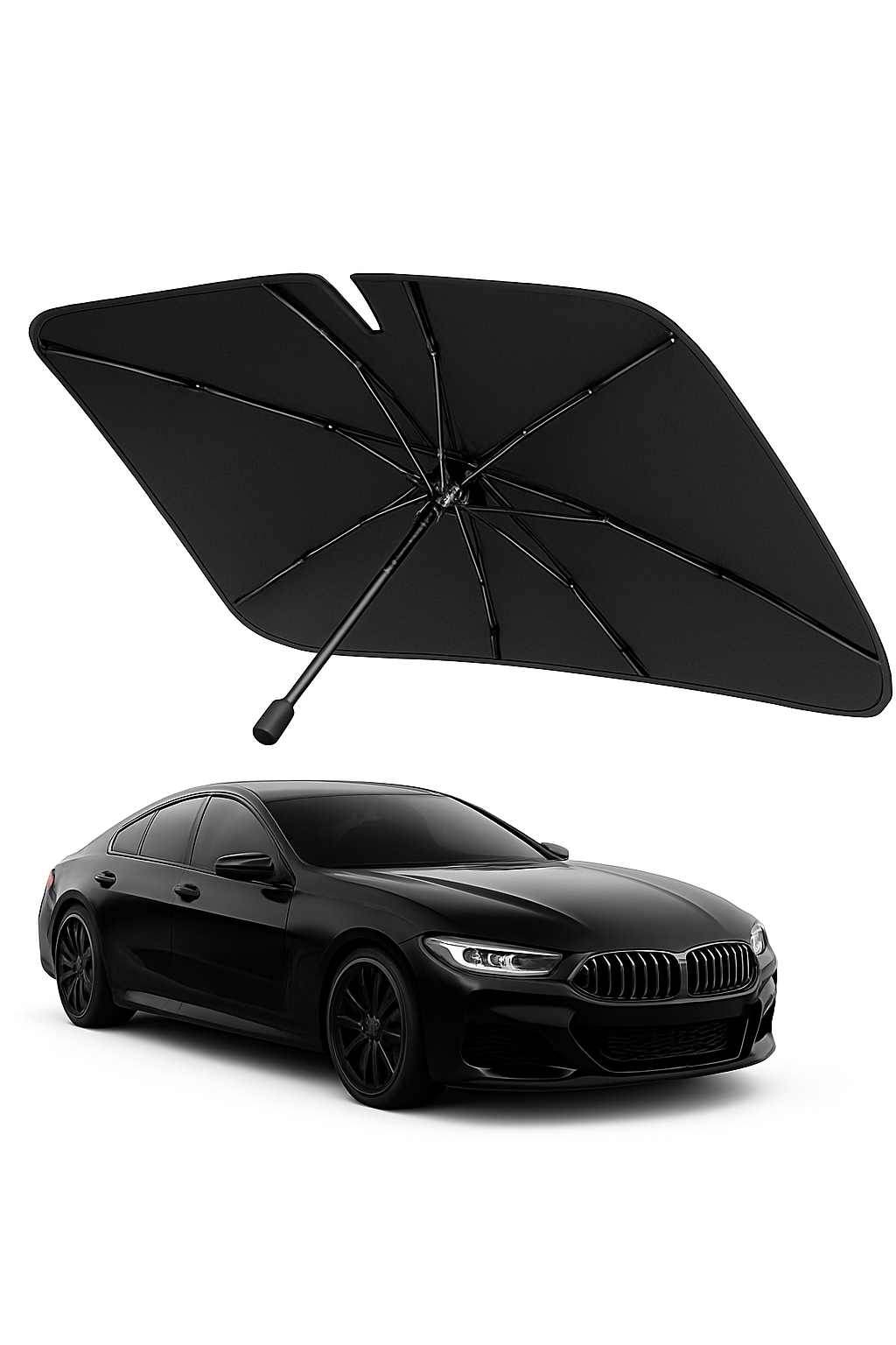 Auto-Windschutzscheiben-Sonnenschutz mit gesäumten Kanten