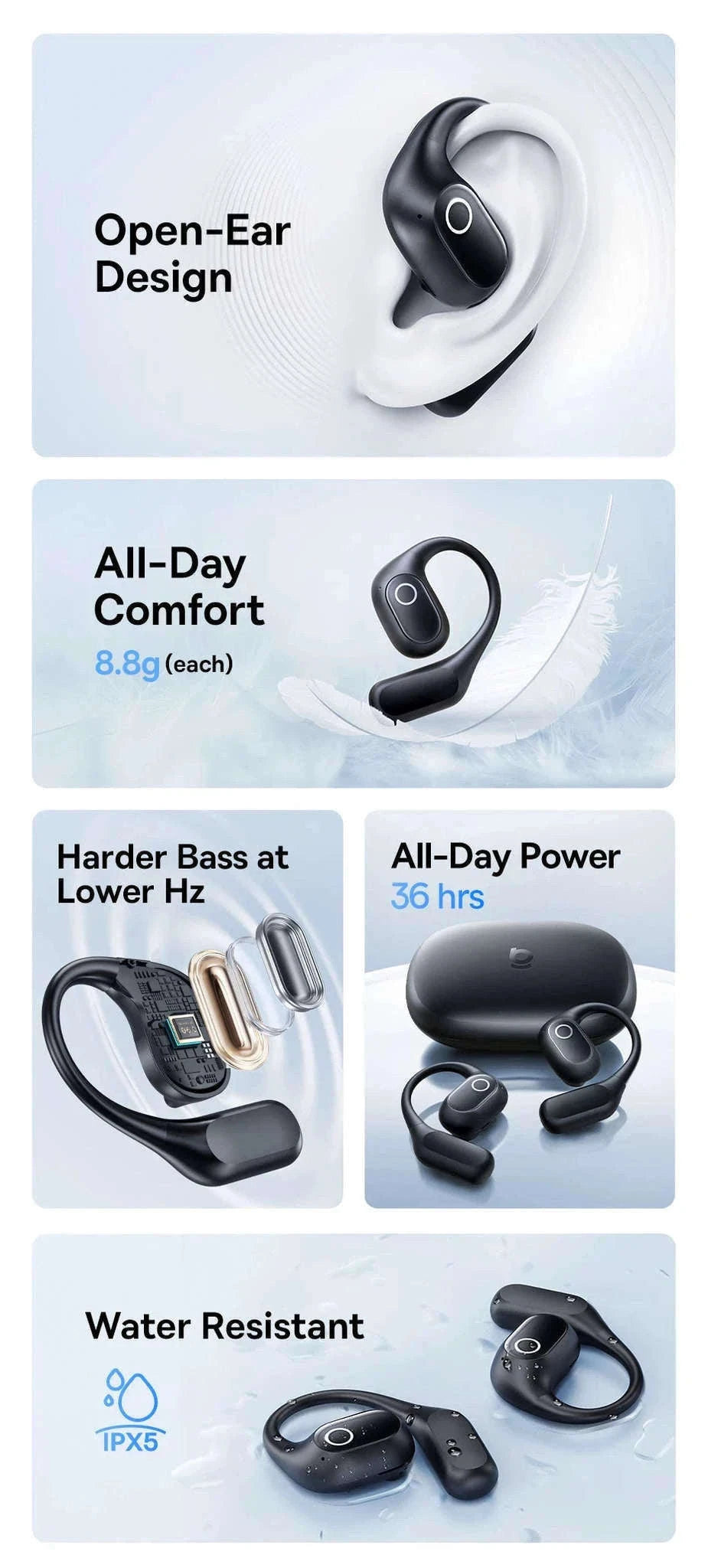 Baseus Eli 2i Fit Open-Ear Wireless Earphones-White