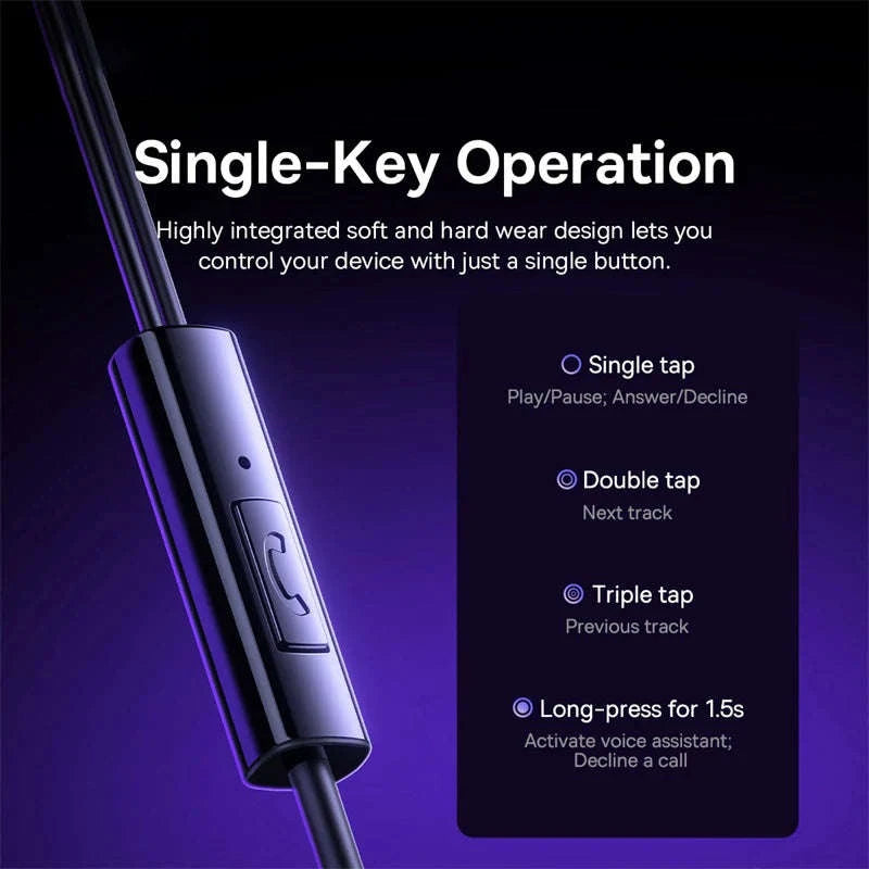 Baseus Encok CZ11/HZ11 Wired Earphones with Mic-CZ11 Cluster Black