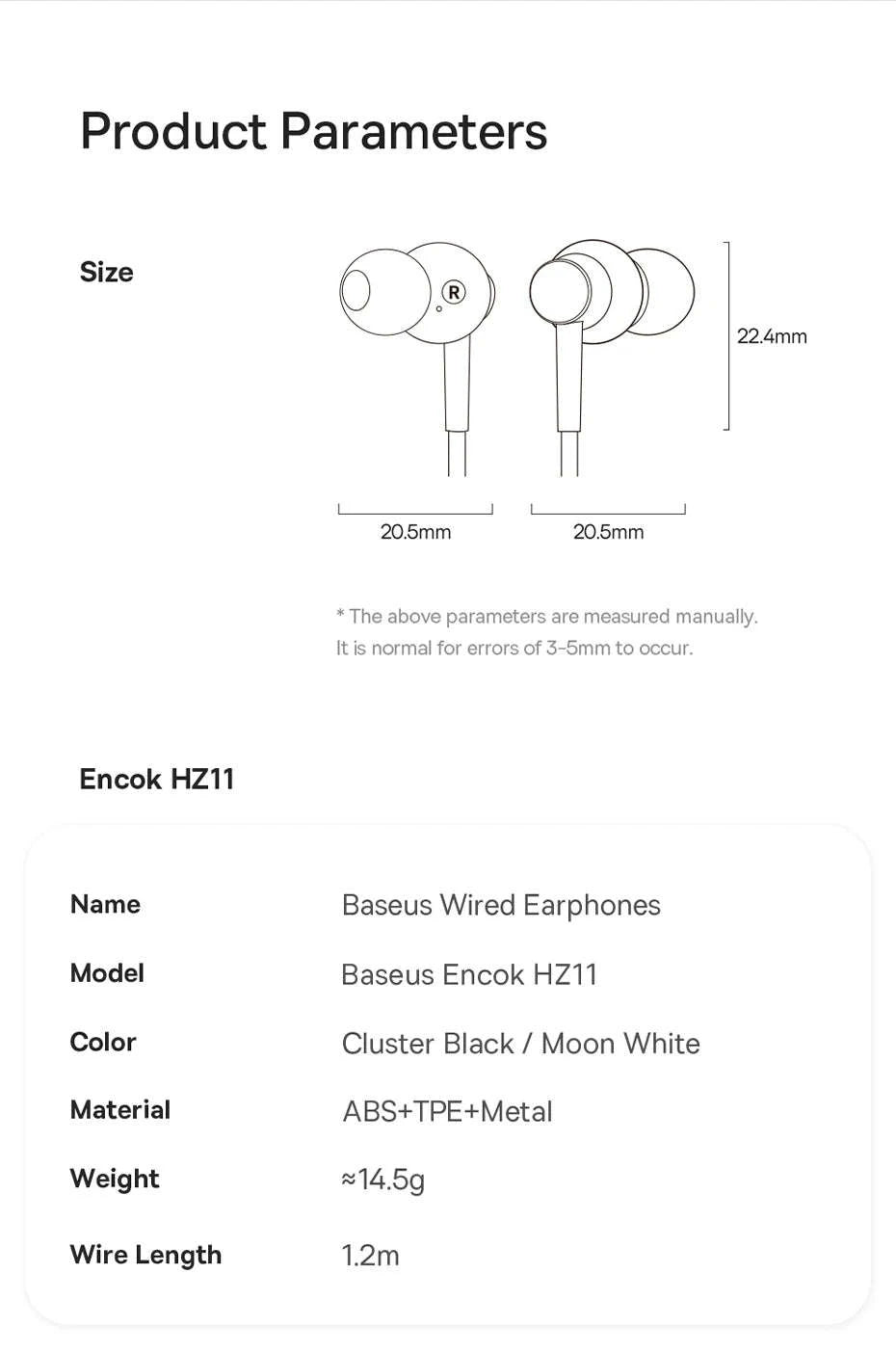 Baseus Encok CZ11/HZ11 Wired Earphones with Mic-CZ11 Cluster Black