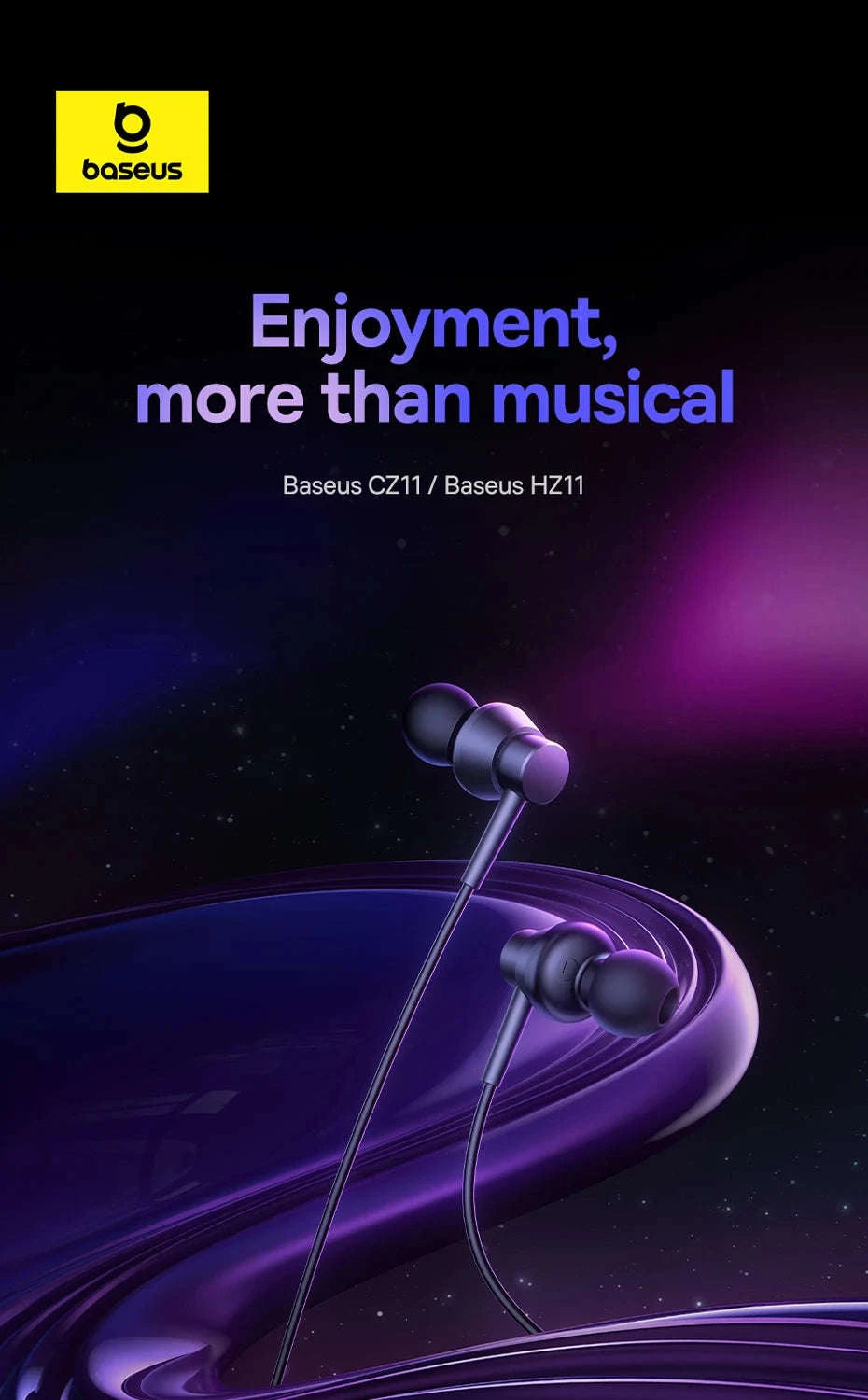 Baseus Encok CZ11/HZ11 Wired Earphones with Mic-CZ11 Cluster Black